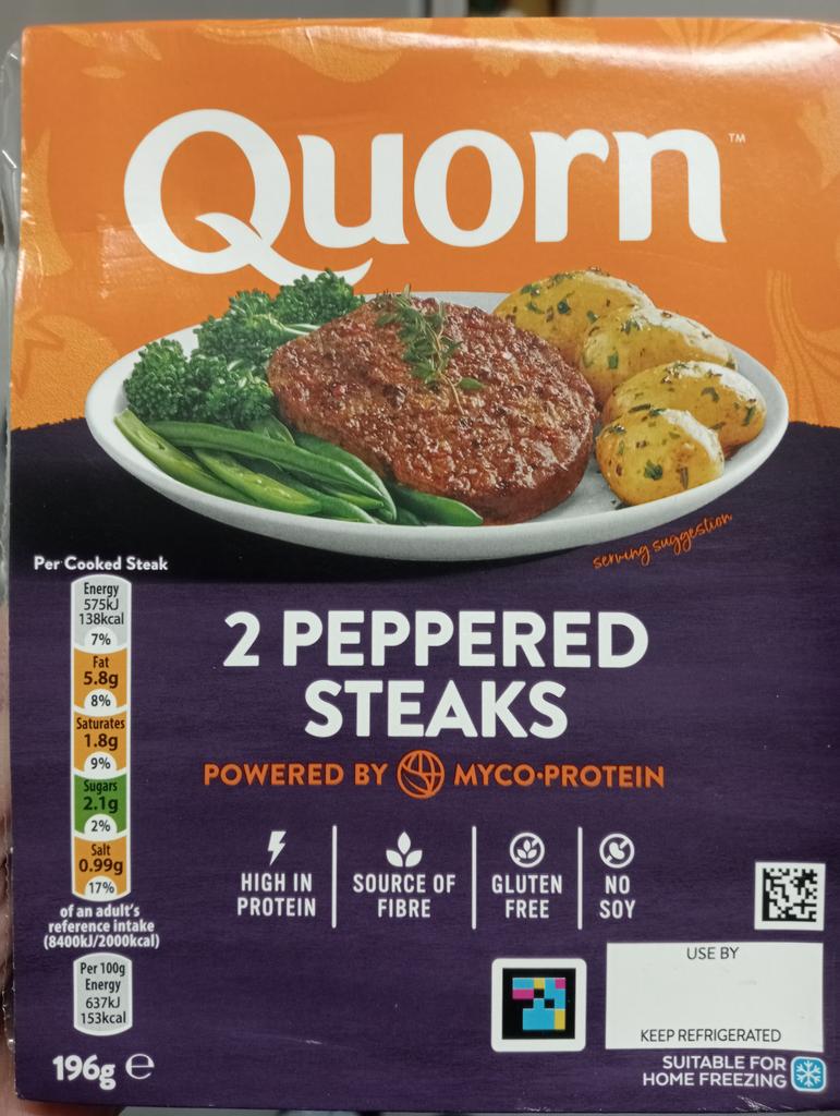 Loopy_1980's tweet photo. @QuornFoods I've just noticed that my peppered steaks don't have a use by date printed on the packet! Are you able to tell based on what is printed on the inner packaging? https://t.co/7vXfrg1l90
