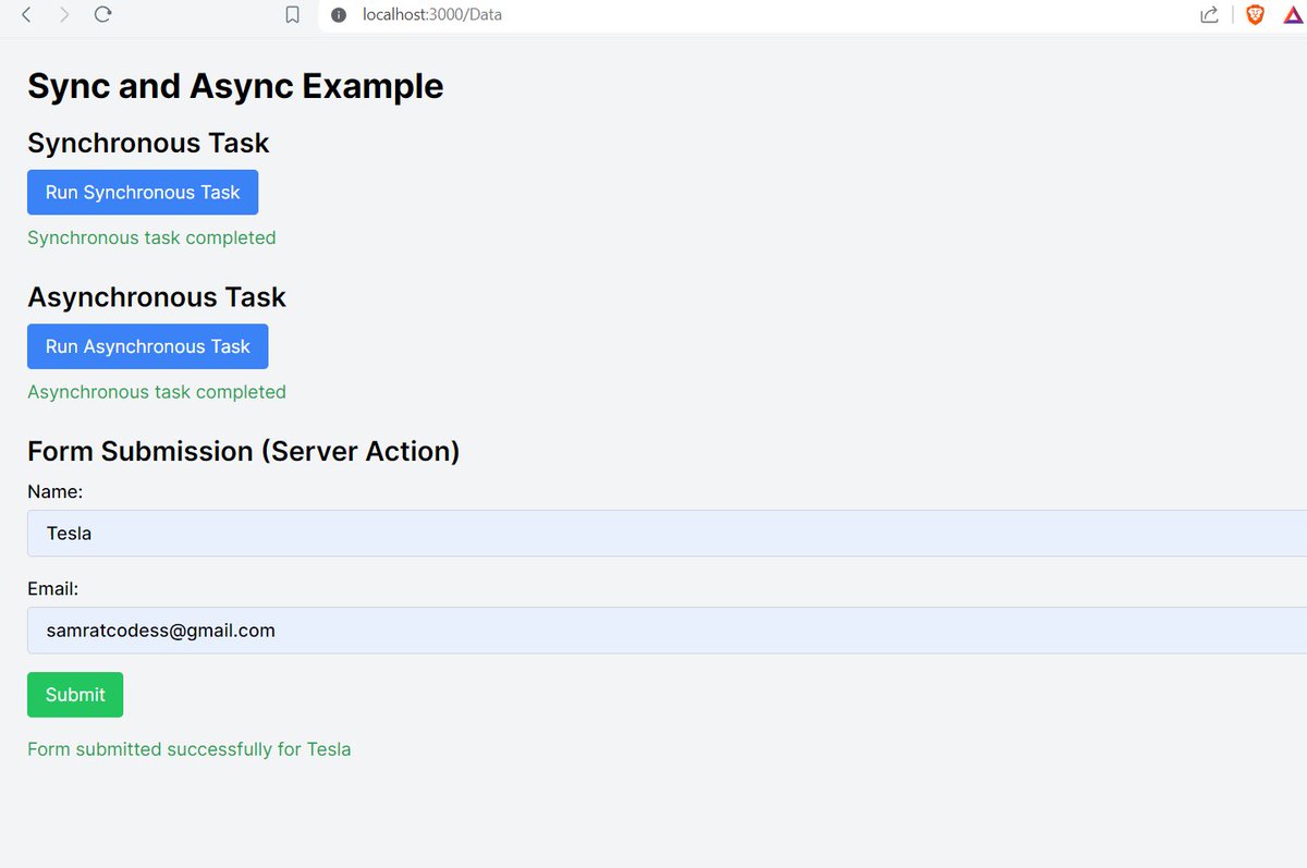 SamratCodes's tweet photo. Exploring Next.js Server Actions for seamless server-side form handling and modern React patterns using "use server". 🚀
code: https://t.co/ROjqg62dhF

 #LSPPDay10 #60DaysOfLearning2024 #learnwithLeapfrog @lftechnology https://t.co/7zCqpre2rT