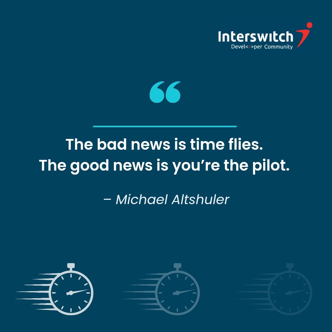 InterswitchDev's tweet image. Time flies, but you're the pilot. Make this week count!
Wishing you an amazing week Devs 😌
#interswitchdevelopercommunity
#mondayweeklymotivation