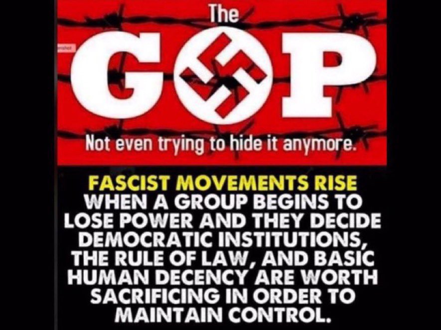 IntegrityCompa1's tweet photo. Decency?
#DisbandTheRepublicanParty There’s no longer any such thing as a decent Republican. Period.
#NoDecency - A perfect portrait of Trump & Republican Party
#VoteBlueForDecency #VoteBlueForDemocracy https://t.co/Yl5yQVJjmT