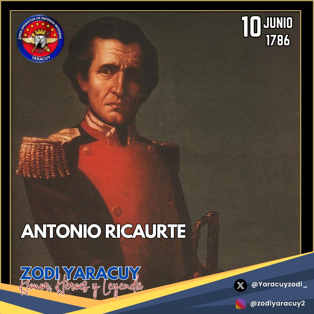 YaracuyZODI_'s tweet photo. #10Junio || Tal día como hoy hace 238 años Nace Antonio Ricaurte, oficial Colombiano que luchó por la libertad de Venezuela en la Guerra de Independencia.
 
 #ZODIYaracuy 
#NicoTieneLasRiendas https://t.co/JY2tbRX8VV