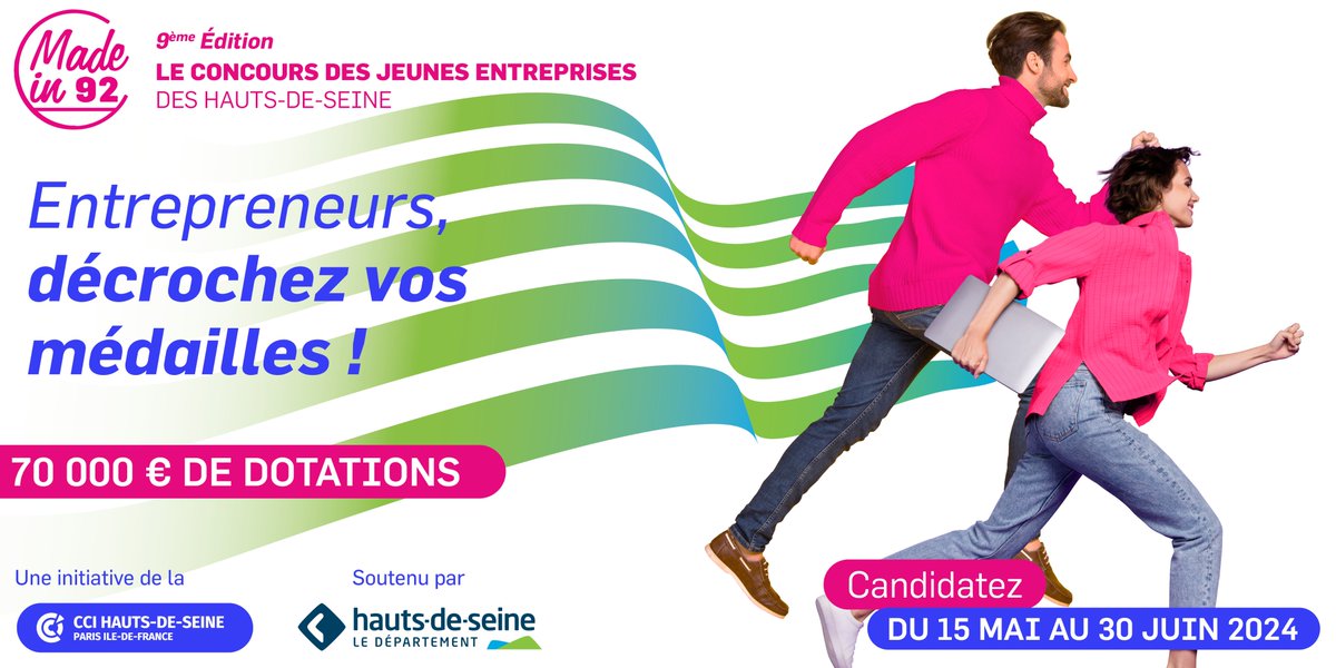 vallee_sud's tweet image. La 9ème édition du concours #Madein92 est lancée ! Startups, jeunes entreprises ou étudiants-entrepreneurs, tentez votre chance et participez au concours qui valorise les entrepreneurs du 92. 
+ d’infos et inscription : cutt.ly/8eoaIKuG