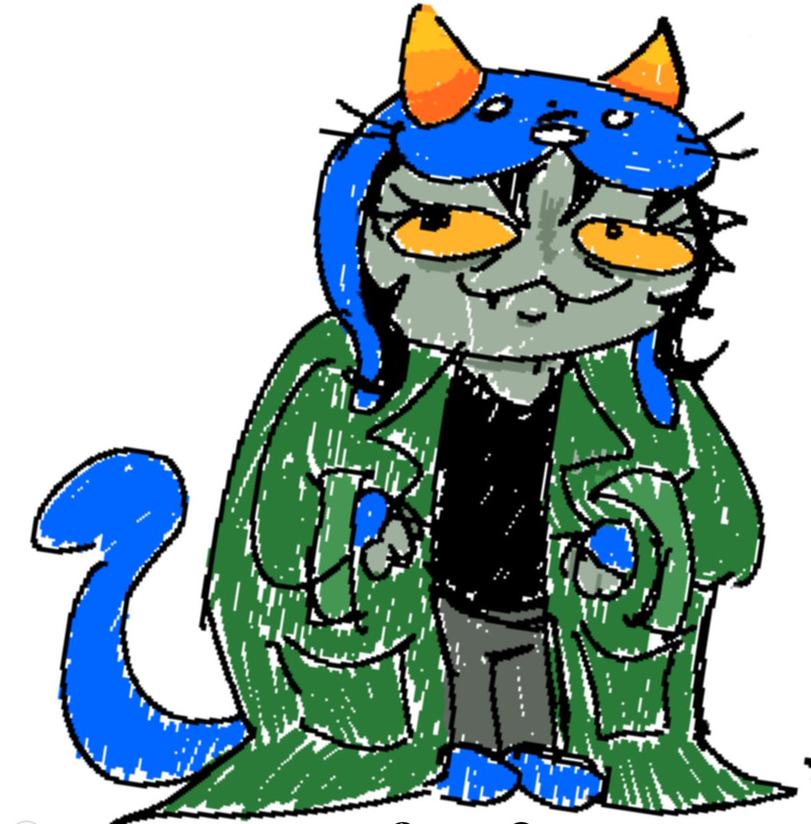 transequius's tweet image. i like drawing nepeta and making her shaped like a goblino