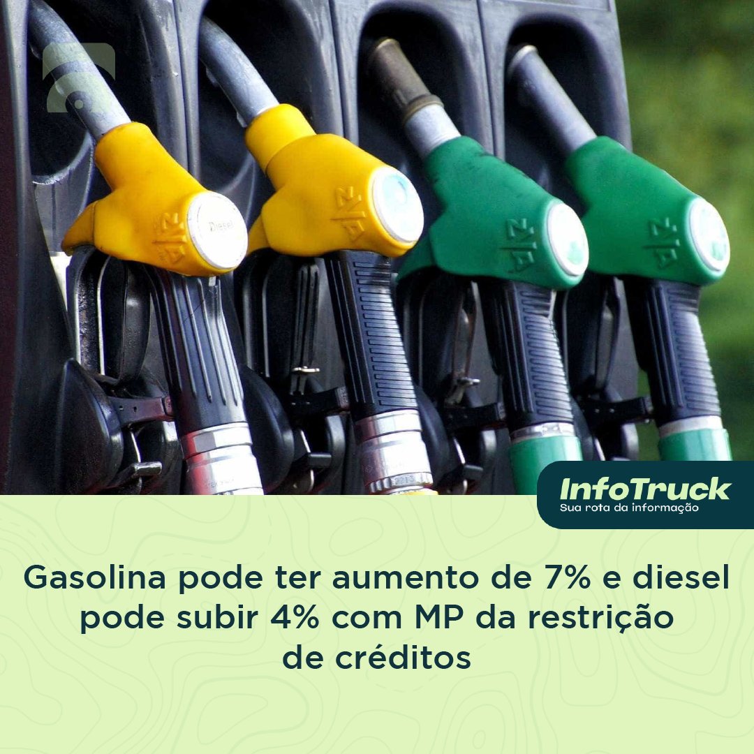infotruckofc's tweet photo. AUMENTO NOS COMBUSTÍVEIS? ⛽📈
Gasolina pode ter aumento de 7% e diesel pode subir 4% com MP da restrição de créditos
Leia mais: https://t.co/FVl0IolYKL
#InfoTruck #Gasolina #Diesel #Combustíveis #Aumento #PISCofins #MedidaProvisória https://t.co/W1hPOKdo1F
