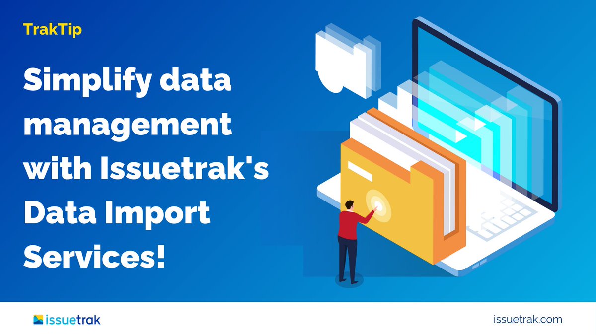 Issuetrak's tweet image. 💡 TrakTip: Simplify data management with Issuetrak&apos;s Data Import Services! Ensure a smooth transition, save time, and reduce errors.

#DataManagement #IssueTracking