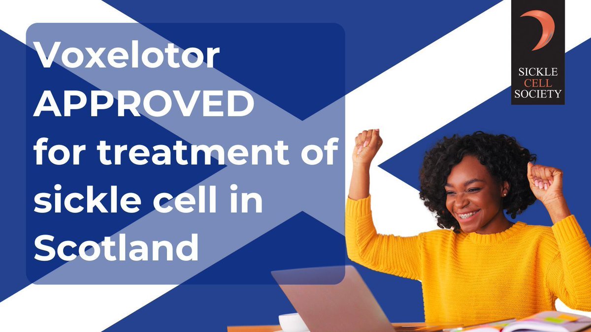 We're thrilled to announce the approval of Voxelotor (Oxbryta) by The Scottish Medicines Consortium for individuals with sickle cell in Scotland. Thank you for everyone's efforts in achieving this milestone. More information in the bio. #SickleCellAwareness #NewTreatment.