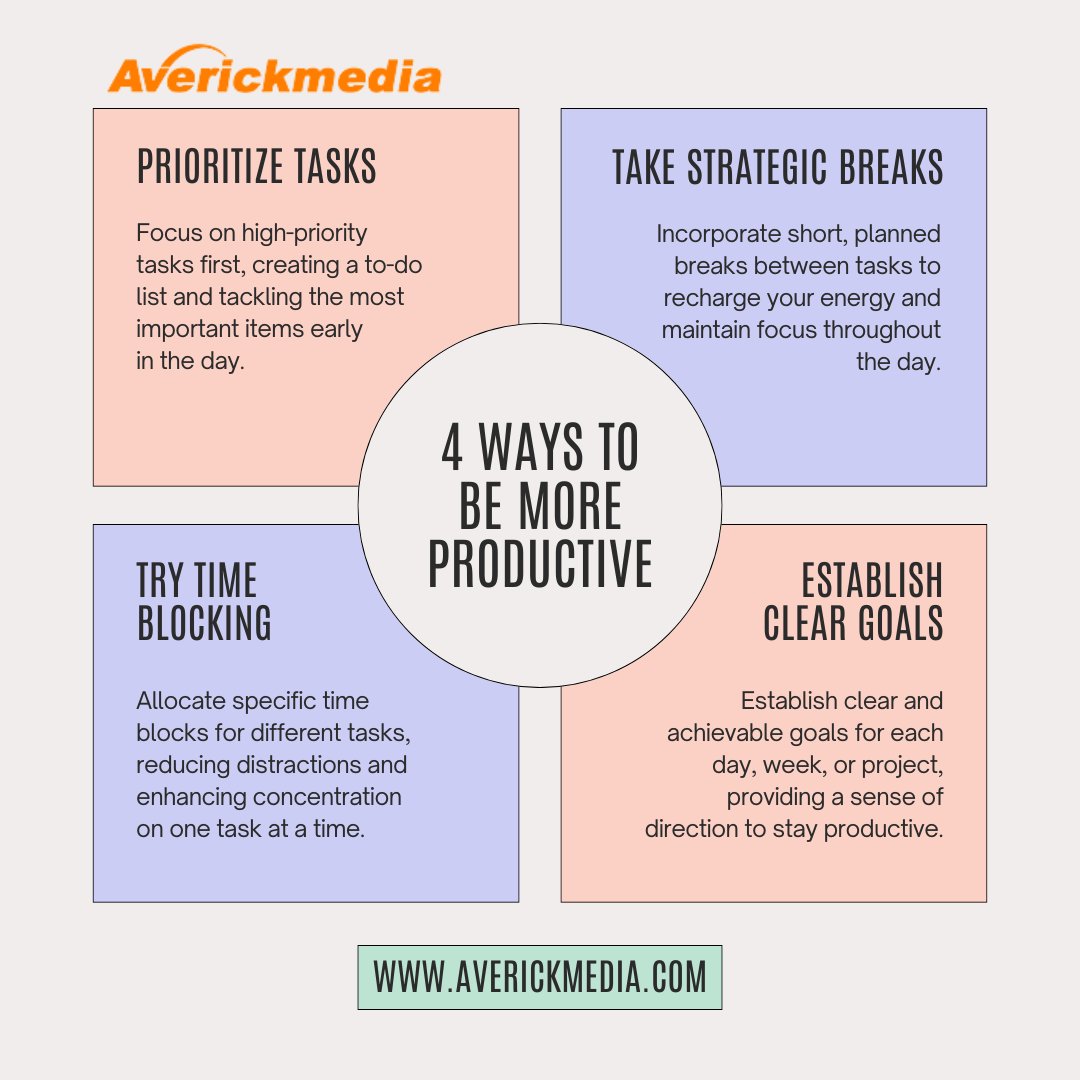 Averickmedia's tweet image. 4 ways to be more productive
averickmedia.com/resources
#Productivity
#GetProductive
#ProductivityHacks
#TimeManagement
#Efficiency
#WorkSmarter
#Focus
#Motivation
#StayOrganized
#GoalSetting
#Success
#DailyRoutine
#SelfImprovement
#PersonalDevelopment
#ProductiveLife
#ProTips