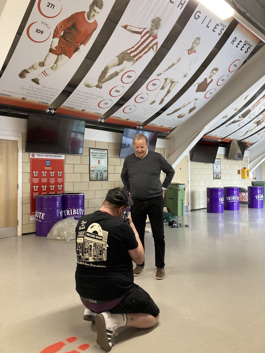 Grateful thanks to Exeter City’s  Digital Content Creator <a href="/zandiethornton/">ZΛПDIΣ Ƭ</a> for the pre publication photo shoot  for ‘Jimmy Giles 110%’ by <a href="/HerobooksD/">Herobooks</a>. Coming  soon…
