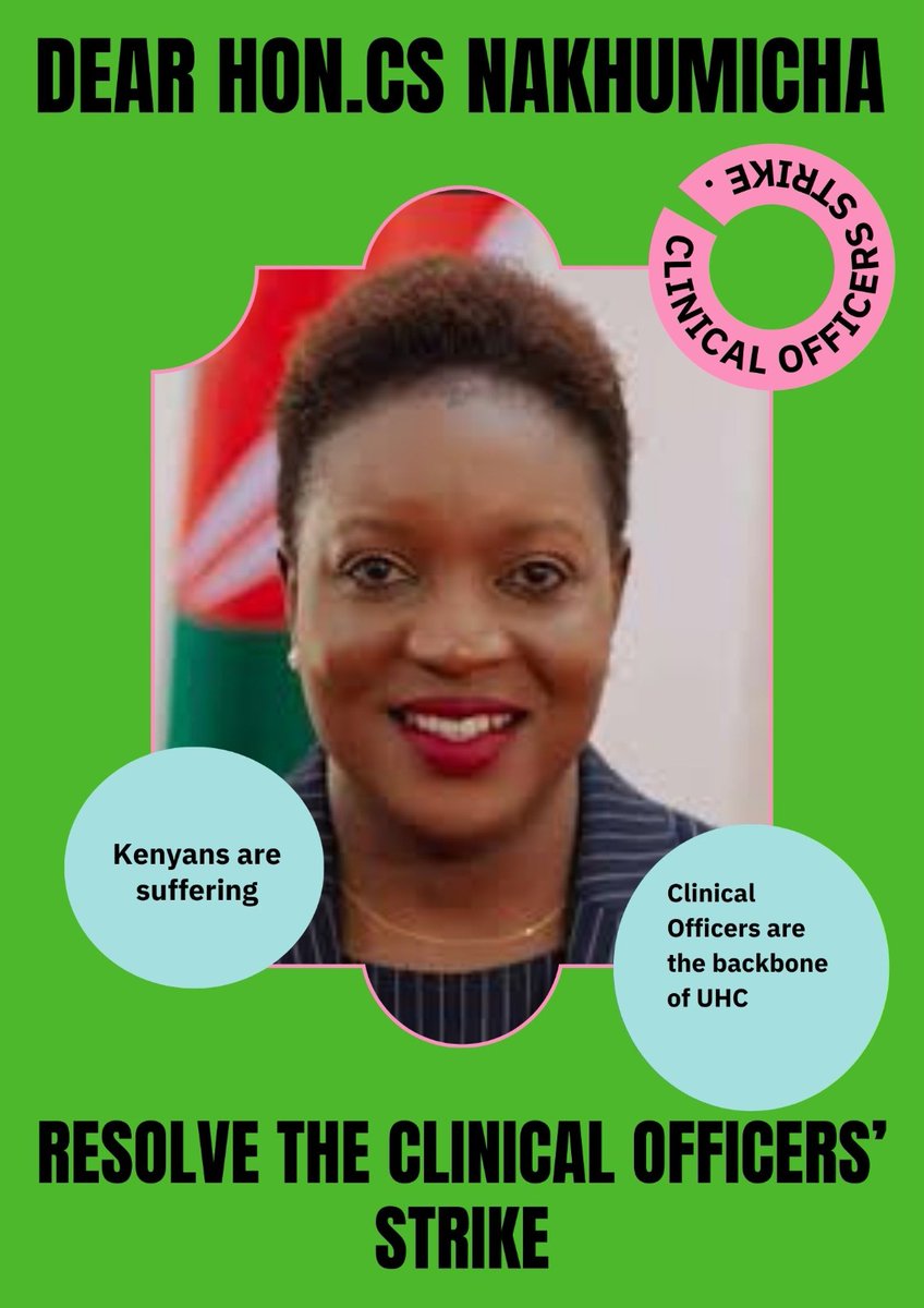 BonfaceMbaka's tweet photo. #ClinicalOfficersStrike
@Nakhumicha_S Clinical Officers strike enters day 71, causing untold suffering to poor Kenyans. To end the strike it only needs 900 millions annually to implement the Risk Allowance.@WilliamsRuto , @koske_felix, @kUCOofficial, @muthonikenya, @MOH_Kenya https://t.co/a67wJZQvlZ