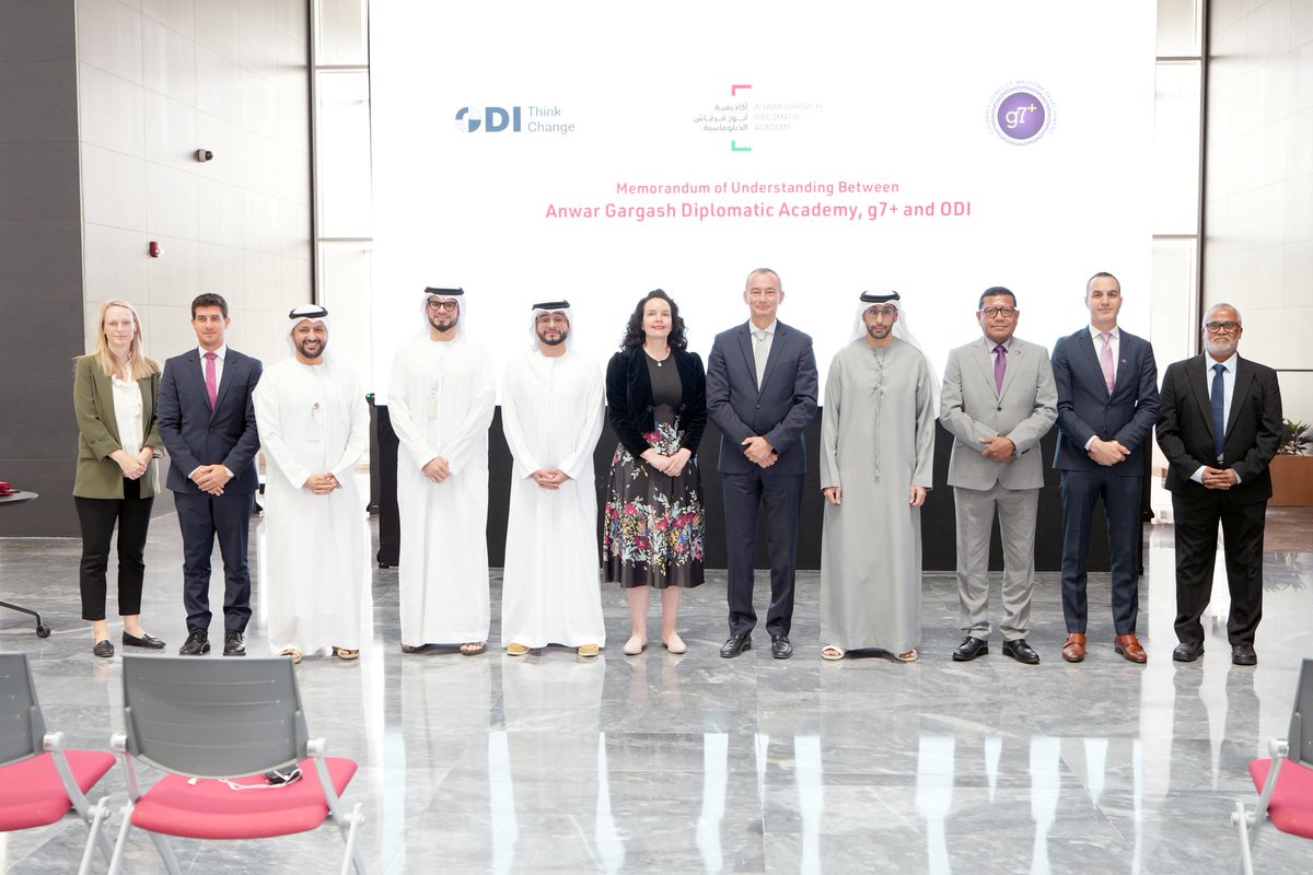 g7plus (@g7plus) on Twitter photo Today, in Abu Dabhi, <a href="/g7plus/">g7plus</a> is thrilled to sign of a MoU with <a href="/AGDAUAE/">Anwar Gargash Diplomatic Academy</a> and <a href="/ODI_Global/">ODI Global | odi-global.bsky.social</a> to establish a coordination mechanism to drive climate action and finance in fragile and conflict-affected areas, in support of implementation of the landmark <a href="/COP28_UAE/">COP28 UAE</a> Declaration on Today, in Abu Dabhi, <a href="/g7plus/">g7plus</a> is thrilled to sign of a MoU with <a href="/AGDAUAE/">Anwar Gargash Diplomatic Academy</a> and <a href="/ODI_Global/">ODI Global | odi-global.bsky.social</a> to establish a coordination mechanism to drive climate action and finance in fragile and conflict-affected areas, in support of implementation of the landmark <a href="/COP28_UAE/">COP28 UAE</a> Declaration on