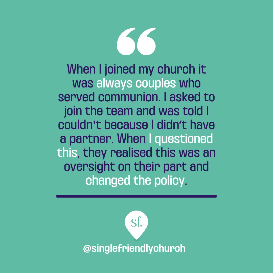 singlefriendlyc's tweet photo. It can be scary to challenge your church when you feel they are excluding single people but we have heard so many positive stories of change that have happened when single people have pointed our their experiences.  
#SingleFriendlyChurchNetwork #SingleChristian #Church #UKChurch https://t.co/0fQeh72XZP