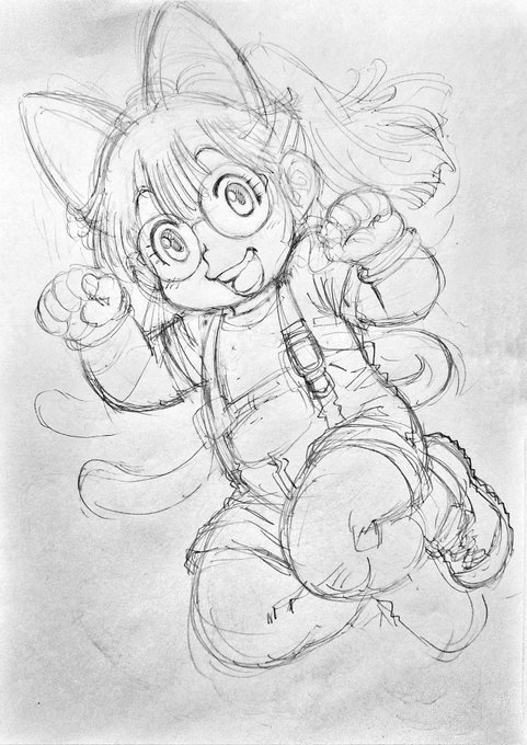 #ロボットの日
前にありがとう的に描いたアラレのボツ絵。 