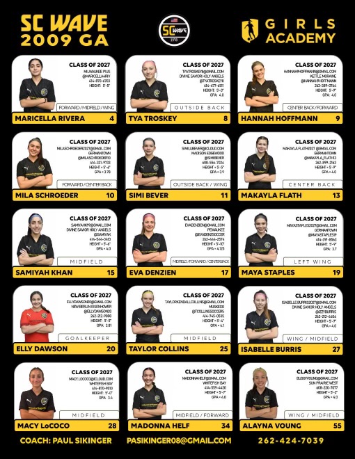 We are ready for playoffs!  Can't wait to travel to California for the Girls Academy Playoffs.  Sharing our schedule and roster.  Hope to see you at our games! <a href="/sikingerpa08/">Paul Sikinger</a> <a href="/SCWAVEROC/">SC WAVE</a> <a href="/GAcademyLeague/">Girls Academy</a> <a href="/Leite_Marcio77/">Marcio Leite</a> <a href="/TheSoccerWire/">SoccerWire</a> <a href="/PrepSoccer/">Prep Soccer ⚽️</a> <a href="/TopDrawerSoccer/">TopDrawerSoccer</a> <a href="/ImCollegeSoccer/">College Soccer Truth ™</a>