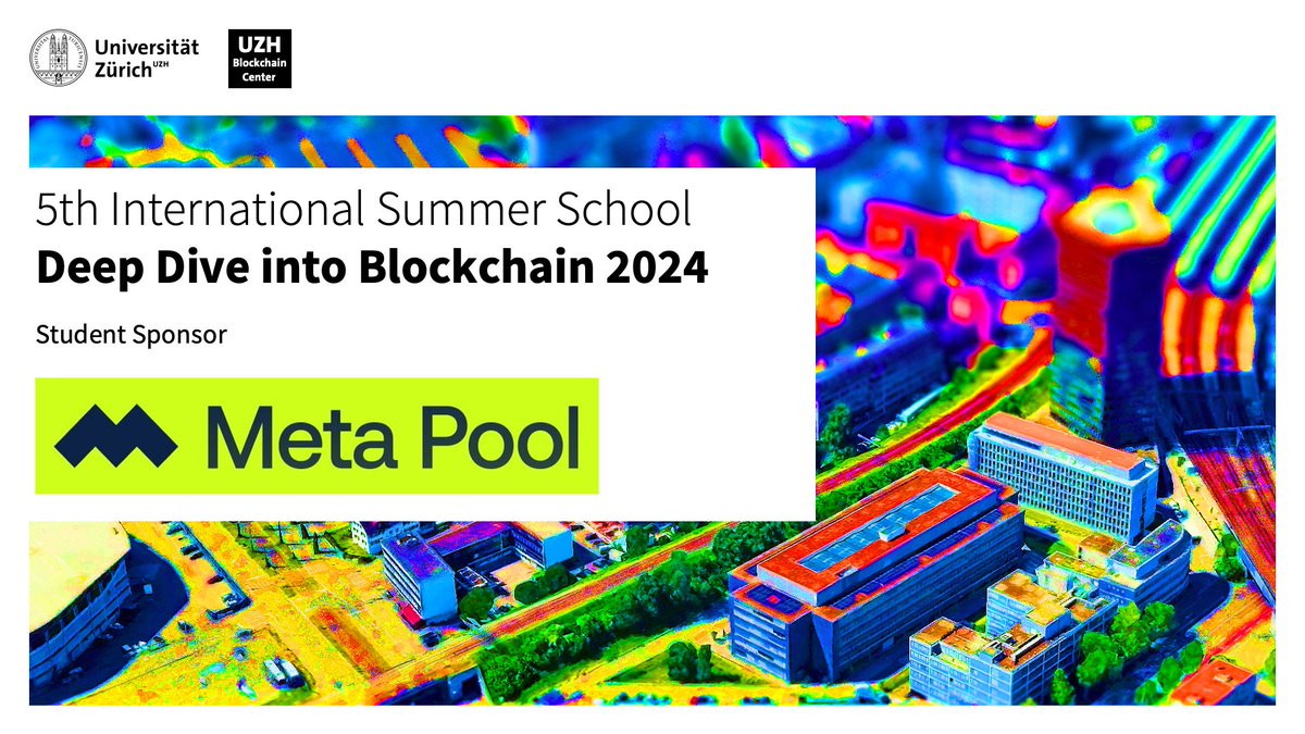uzh_blockchain's tweet image. The UZH Blockchain Center is happy to announce the 5th International Deep Dive into Blockchain Summer School Student sponsor, @meta_pool . 

Meta Pool is a blockchain platform offering liquid staking for NEAR, Ethereum, Solana, and Aurora tokens. 
#metapool