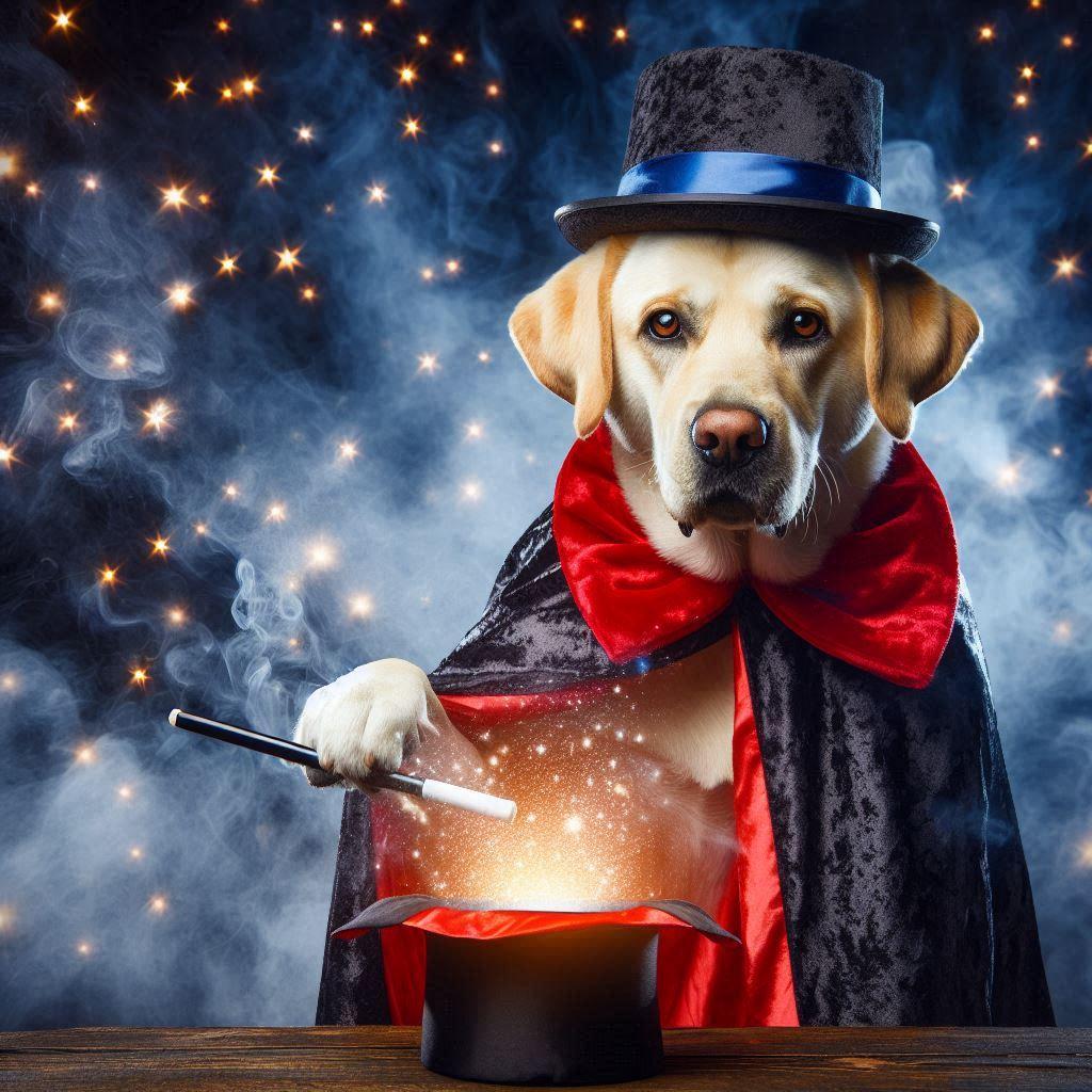 Labracadabrador #dailydumbpuns #dumbpuns #doggo #dog #magician #AIart #art