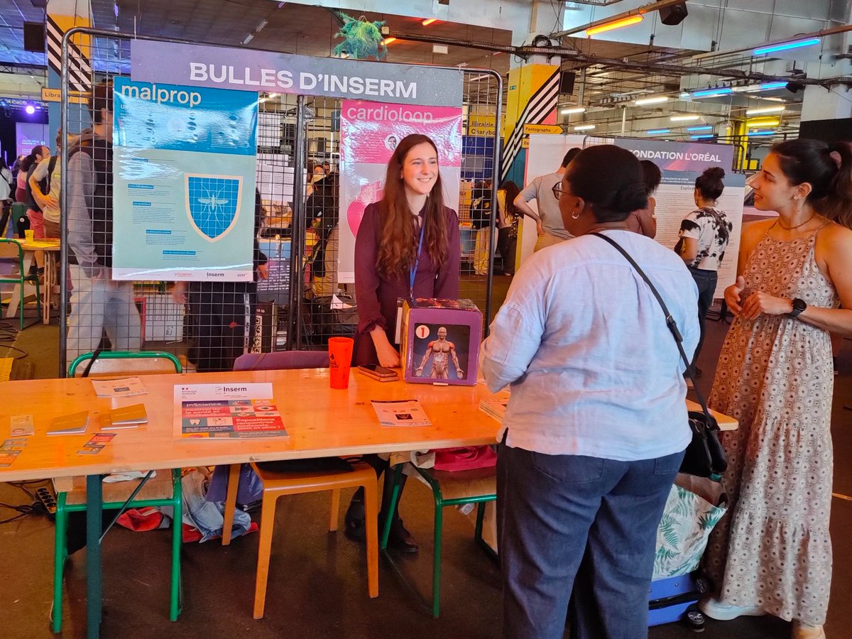 Inst_Myologie's tweet photo. Une petite équipe de chercheurs du @researchmyology de @Inst_Myologie était présente ce dimanche au festival @double_science_ organisé par @Inserm @InsermIDF pour sensibiliser à l'importance du #muscle. Bravo @BarbaraCrisol, Nadine Dragin et Maxime Gelin pour cette initiative ! https://t.co/PHJ5jLfqKH
