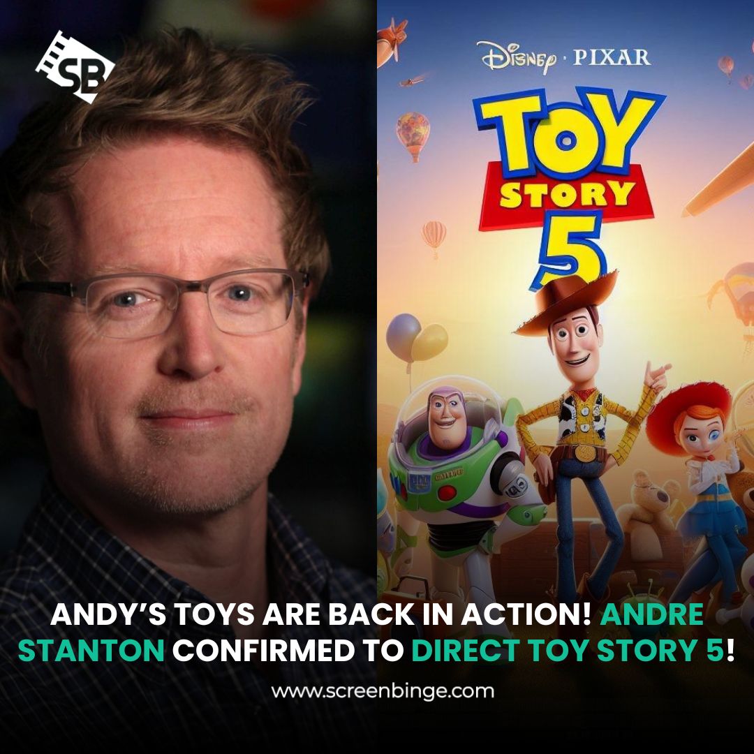 ScreenBinge's tweet photo. Get ready for another decade of feels with Andy's toys! Andrew Stanton, director of Wall-E &amp; Finding Nemo, is taking the helm for TOY STORY 5 for @Pixar! 🧸   

#ToyStory #Pixar #ToyStory5 #screenbinge #AndrewStanton #ToyStoryMovieSeries #AnimatedMovies #AndysToys #DisneyMovies https://t.co/EEtfWwTB9Q