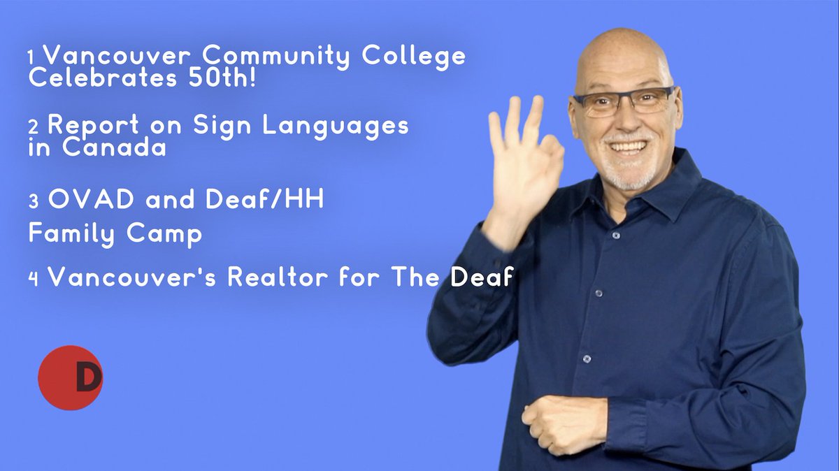 Alerts &amp; News in ASL for Deaf Canadians - 7 June 2024

1. Vancouver Community College Celebrates 50th!
2. Report on Sign Languages in Canada
3. OVAD and Deaf/HH Family Camp
4. Vancouver's Realtor For The Deaf

#h3worldtv
Full DeafDots report at deafdots.ca