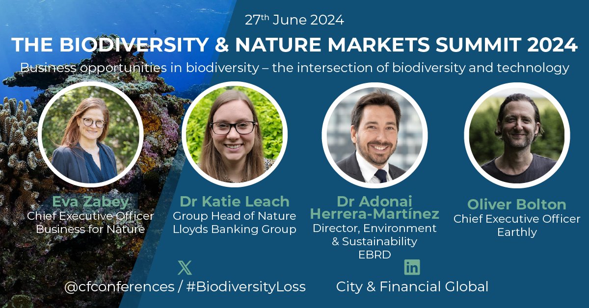 City & Financial Global (@cfconferences) on Twitter photo We are delighted that Eva Zabey, Chief Executive Officer, <a href="/BfNCoalition/">Business for Nature</a>, will moderate the below panel at our 2nd Annual Biodiversity and Nature Markets Summit, at the America Square Conference Centre, London on 27th June.
More: cityandfinancialglobal.com/the-biodiversi…
#BiodiversityLoss We are delighted that Eva Zabey, Chief Executive Officer, <a href="/BfNCoalition/">Business for Nature</a>, will moderate the below panel at our 2nd Annual Biodiversity and Nature Markets Summit, at the America Square Conference Centre, London on 27th June.
More: cityandfinancialglobal.com/the-biodiversi…
#BiodiversityLoss