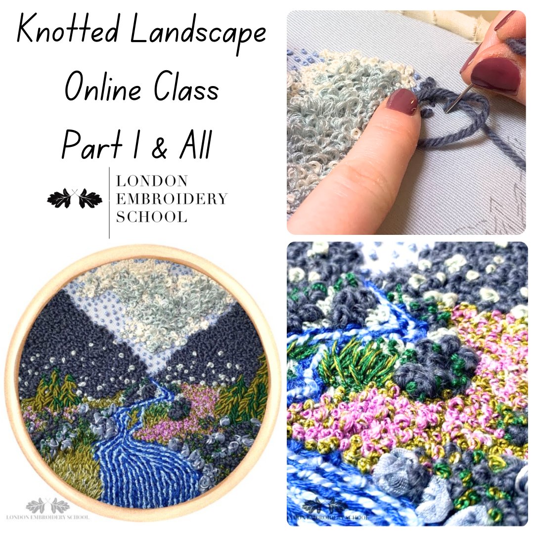 After Jackie was recognized as the Student of the Month for May, there was curiosity about the online class she attended to craft the breathtaking mountain scenery. It's the Knotted Landscape course. Visit our website to explore how to create your own. londonembroideryschool.com