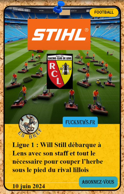 FucknewsHumour's tweet image. #Ligue1 : #WillStill débarque à #Lens avec son staff et tout le nécessaire pour couper l’herbe sous le pied du rival lillois

L'article sur bit.ly/3BpAdZO

Abonnez-vous pour recevoir d'autres fucknews

#rclens #football #transferts #LOSC #humour #stihl