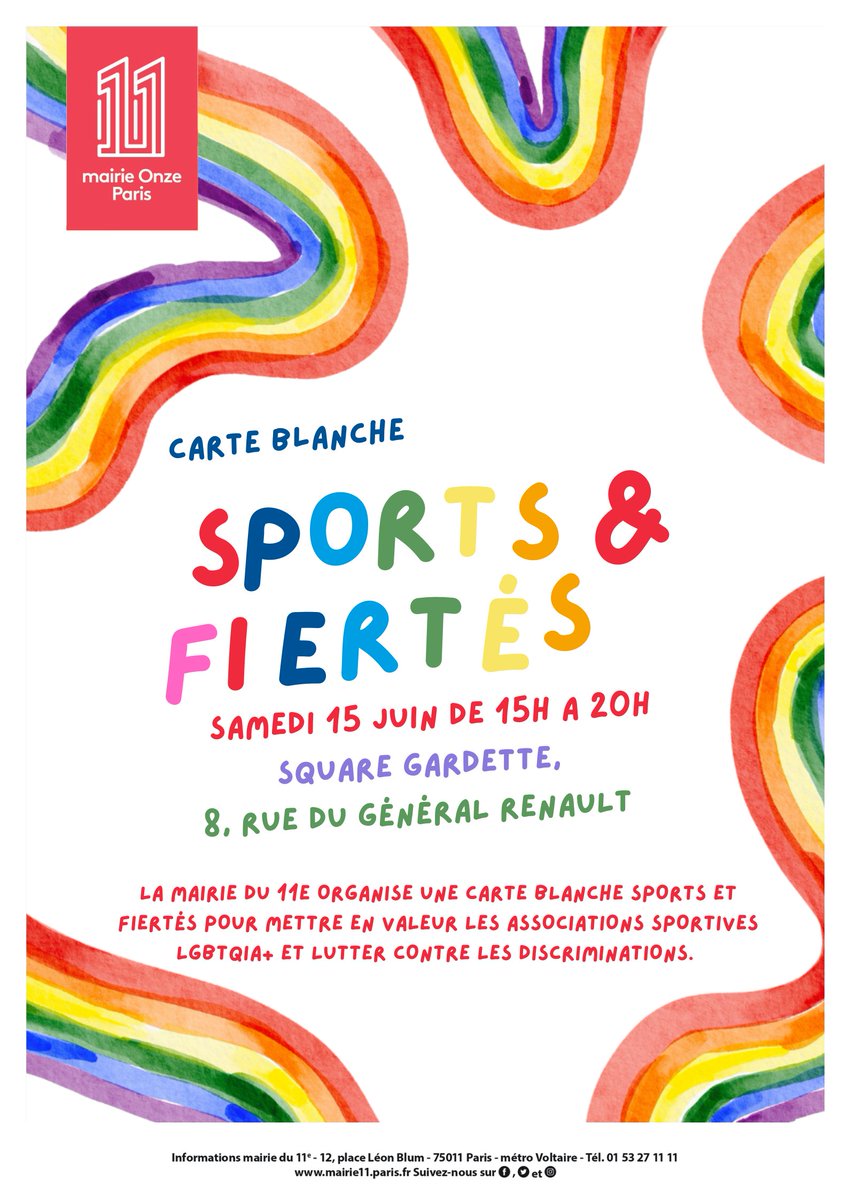 CocoRicard's tweet image. Ce samedi au Square Gardette (Paris 11),  @lacdmcollectif participe à une carte blanche Sports et Fiertés organisée par @Mairiedu11 ! Rdv dès 18h pour un drag show gratuit ! Des dons seront récoltés pour @assoOUTrans 🫶
RT appréciés