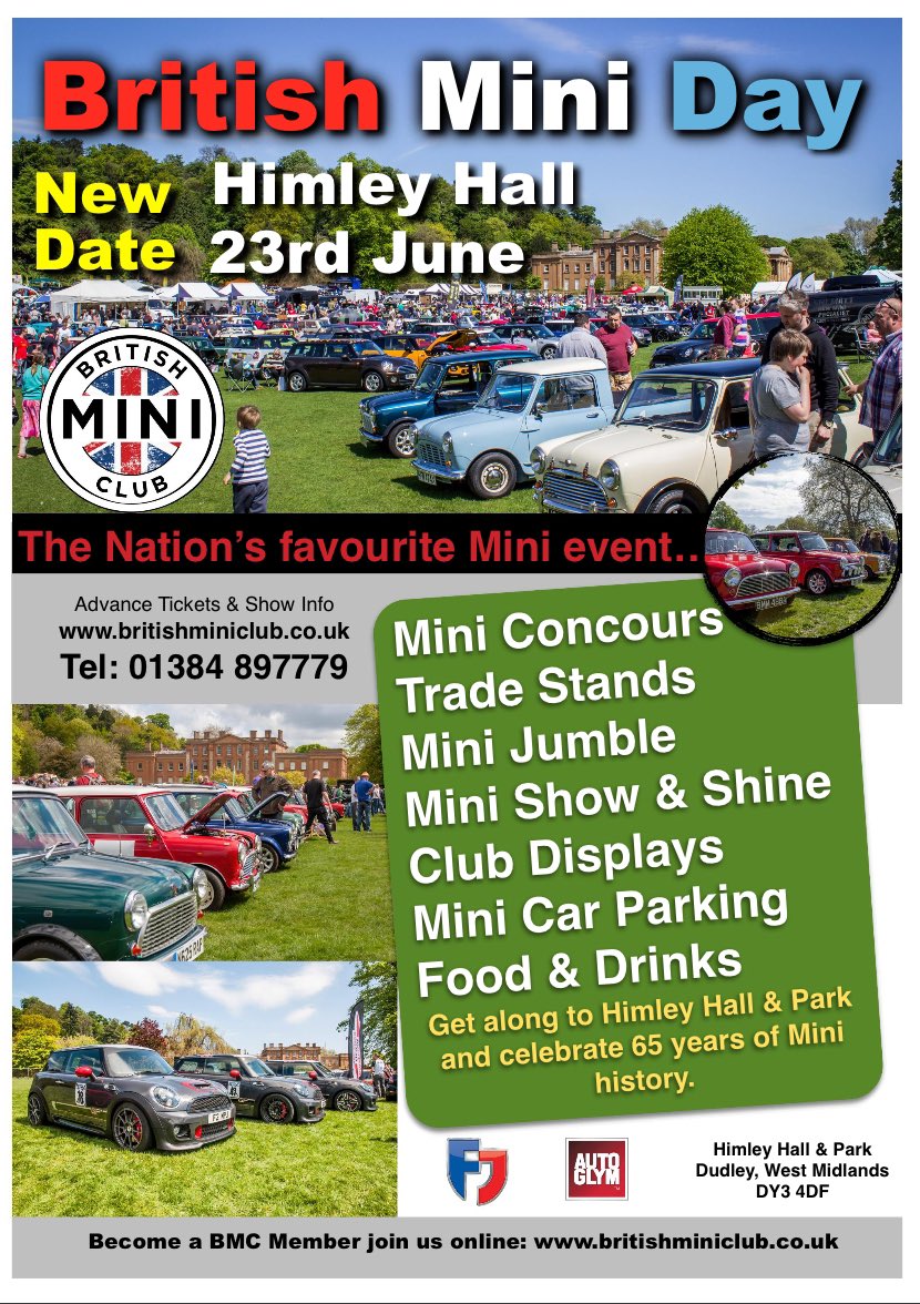 britishminiclub's tweet photo. Buy your advanced tickets today, book your Concours or Show N Shine spot for the British Mini Day at Himley Hall on June 23rd. Brought to you by the British Mini Club, the nations favourite Mini event
Book today via https://t.co/nij1V28brn #britishminiclub https://t.co/qcQXtAnmfa