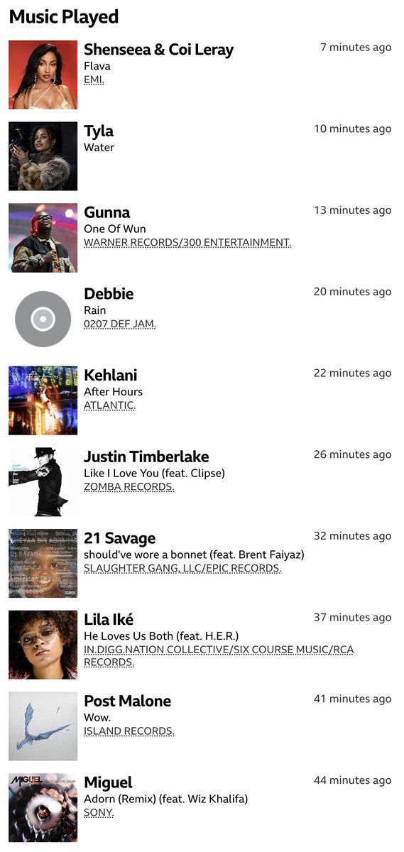 The last 45 mins of whats been played on 1xtra. For people making and involved in releasing music in the UK what signal do you think this sends?