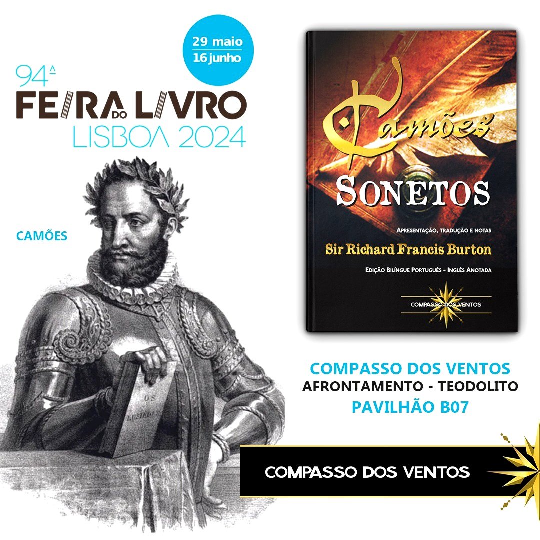 compassoventos's tweet photo. 📚 Encontra a obra-prima lírica do nosso maior símbolo nacional em nossa exclusiva edição bilíngue, com texto integral e capa cartonada, para os SONETOS no nosso pavilhão B07 na @feiradolivrodelisboa . ✨️

@feiradolivrodelisboa
@compassodosventos

#Camões #Sonetos #Sonnets https://t.co/rdFtUBcO3q