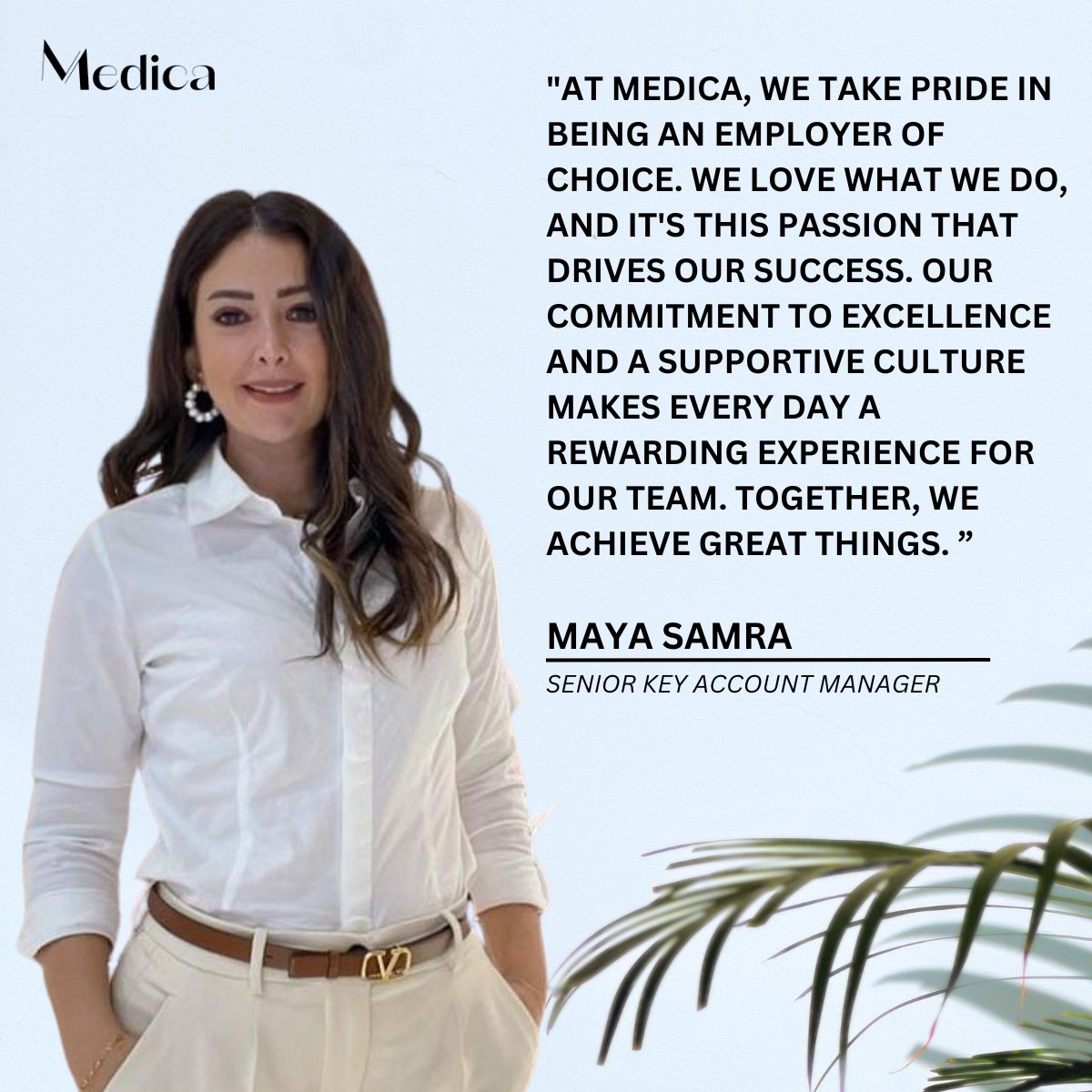 GroupMedica's tweet photo. "At Medica, we take pride in being an employer of choice. We love what we do, and it's this passion that drives our success...”
- Maya Samra, Senior Key Account Manager
 
If you’re interested in joining the team, kindly send your CV to talent.acquisition@medicagroup.com https://t.co/2Mn12tKSVt