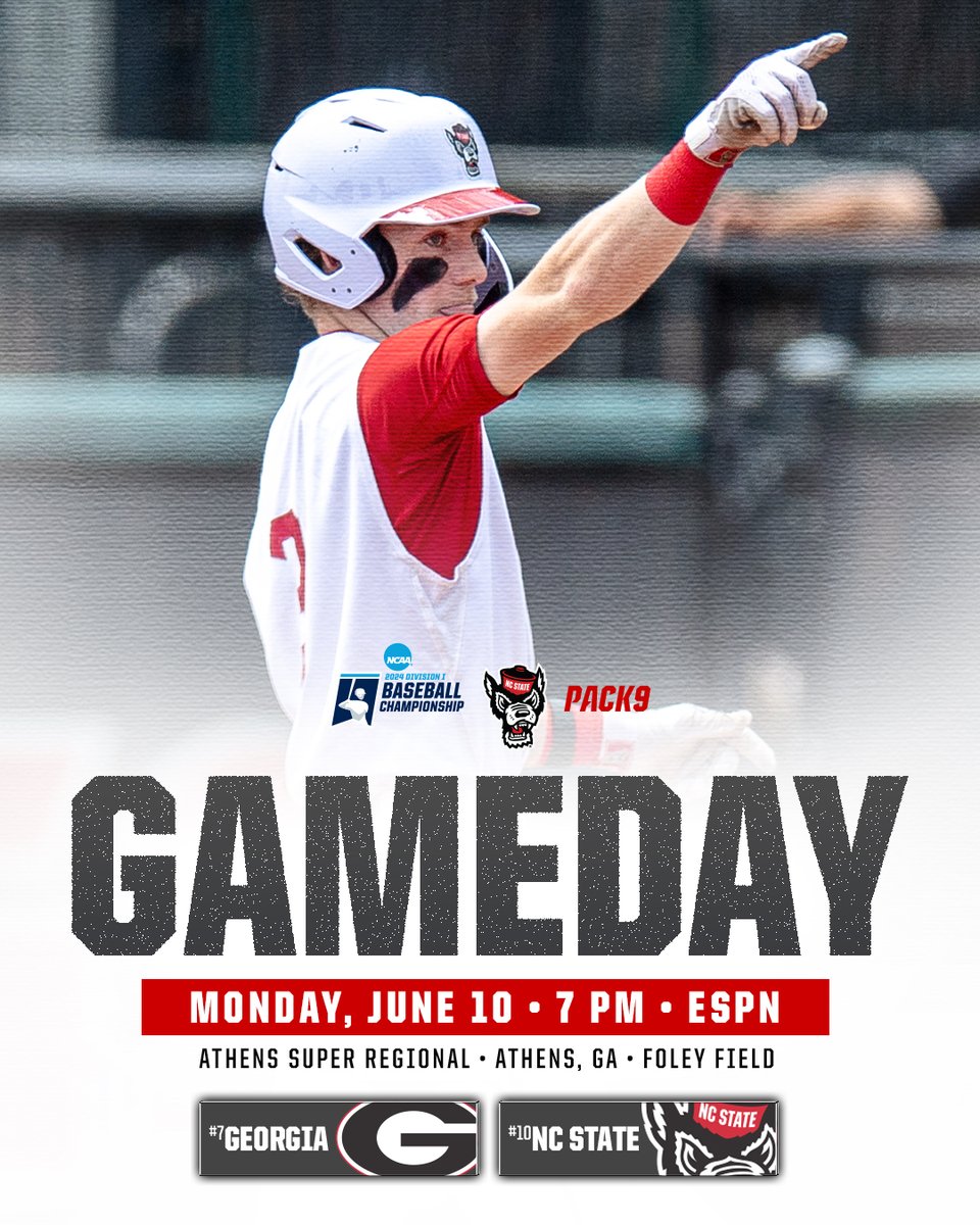 Winner. Take. All.

⏰ 7 p.m.
📍 Foley Field
🆚 Georgia
📺 ESPN
💻 es.pn/4aY6iYz
📻 <a href="/AJSandersPxP/">Andrew Sanders</a> on <a href="/WKNC881/">WKNC 88.1 FM HD-1/HD-2</a>
🎧 bit.ly/VarsityNetwork…
📊 bit.ly/Pack9_LiveStat…
