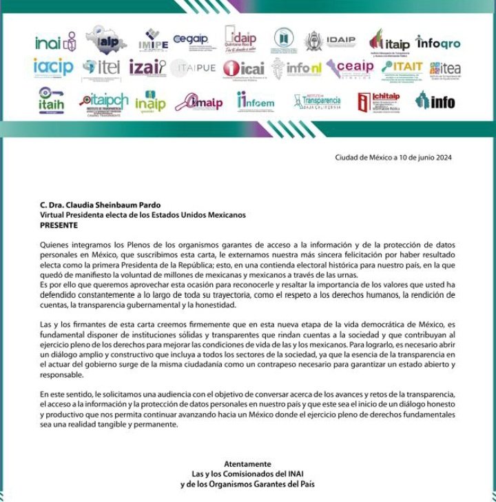INAImexico's tweet photo. Desde el INAI y los organismos garantes que integramos el @CONAIP_SNT creemos firmemente que el diálogo honesto y productivo nos permitirá continuar avanzando hacia un México donde el ejercicio pleno de los derechos fundamentales sea una realidad tangible y permanente. https://t.co/ZGech6vqFe