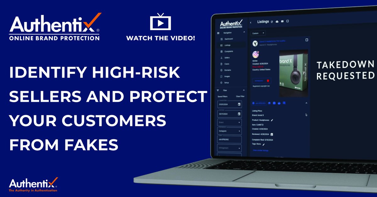 Authentix gives brands the ability to monitor and enforce on over 500 online marketplaces around the world. Combining technology with expert analysis enables our clients to reduce infringements and counterfeits online by up to 90%. Watch the video: bit.ly/4c3R1a5
