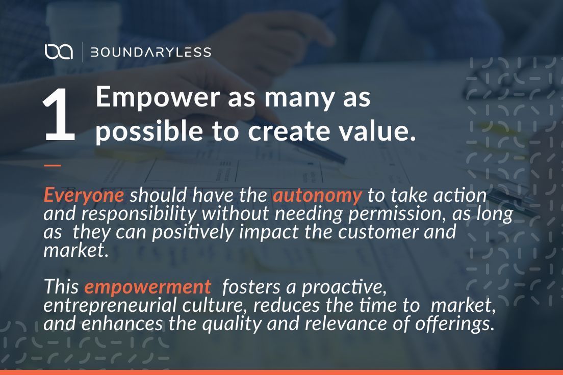 Boundaryless_'s tweet image. Principle #1: Empowering many to create value is key to a thriving 21st-century org. Does your org apply this? How can it start? #PlatformOrg #Boundaryless blss.io/POM