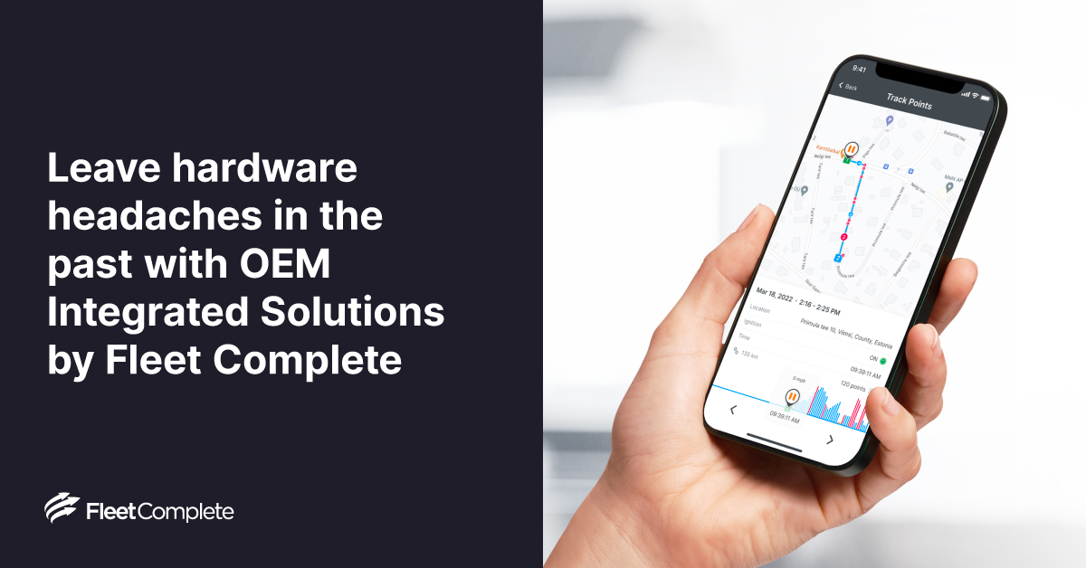 Leave aftermarket struggles behind with Fleet Complete's OEM integrated solutions! 🚛✨ Enjoy seamless data access without extra hardware or downtime. Experience continuous updates, no installation, and quick activation. Learn more: fleetcomplete.com/request-a-demo/  #FleetManagement #OEM
