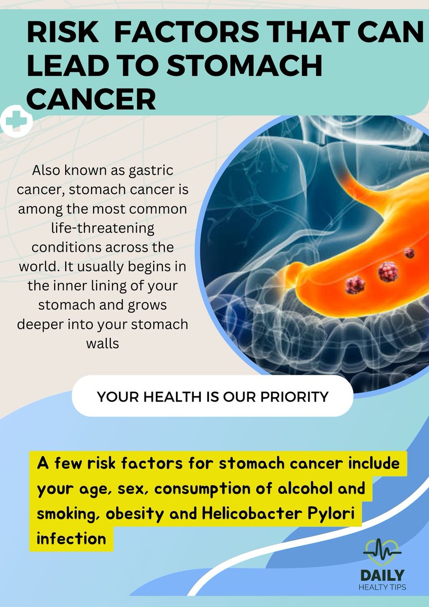 Nowadays, stomach cancer is relatively common and is one of the most fatal types of cancer. Below, I mention a few risk factors that can cause stomach cancer.