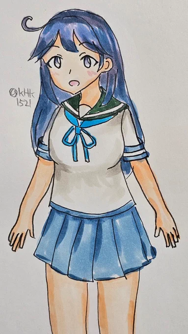 潮ちゃん#艦これ版真剣お絵描き60分一本勝負_20240610 