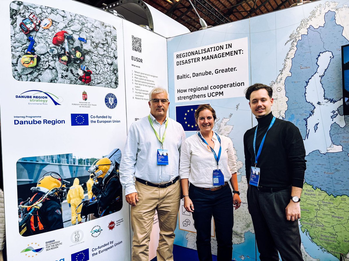 EUSDR's tweet photo. ๐จ The EU Strategy for the Danube Region #EnvironmentalRisks #PriorityArea attended the Two-Day Event on
#EUDisasterManagement, in the frame of the 8th European Civil Protection Forum 2024.The event focused on enhancing disaster management across EU. ๐ https://t.co/0g6Xx7Q6Ks https://t.co/3GJpSUXCoE
