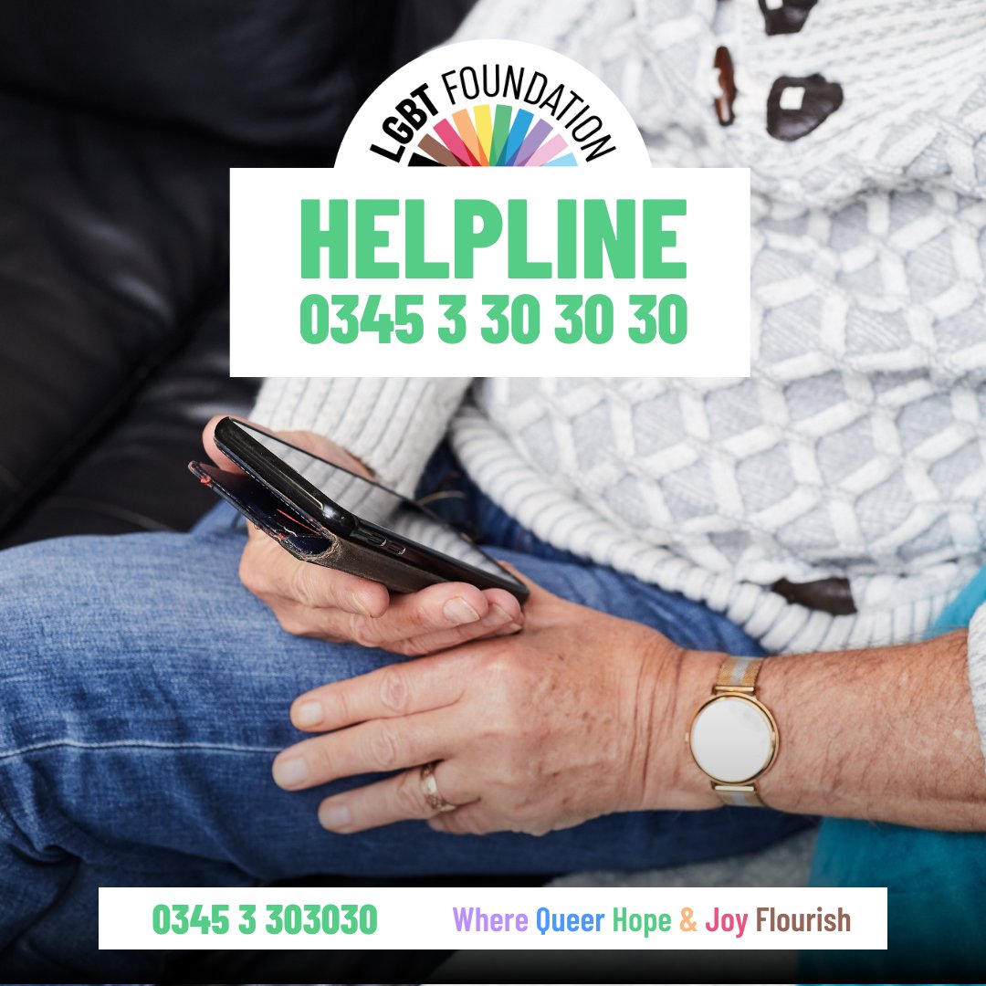 Need someone to talk to?

Our helpline is available to provide support, information, and a listening ear. Whether you're seeking advice or facing challenges, our dedicated team is here to help.

☎️ 0345 3 303030 or email helpline@lgbt.foundation