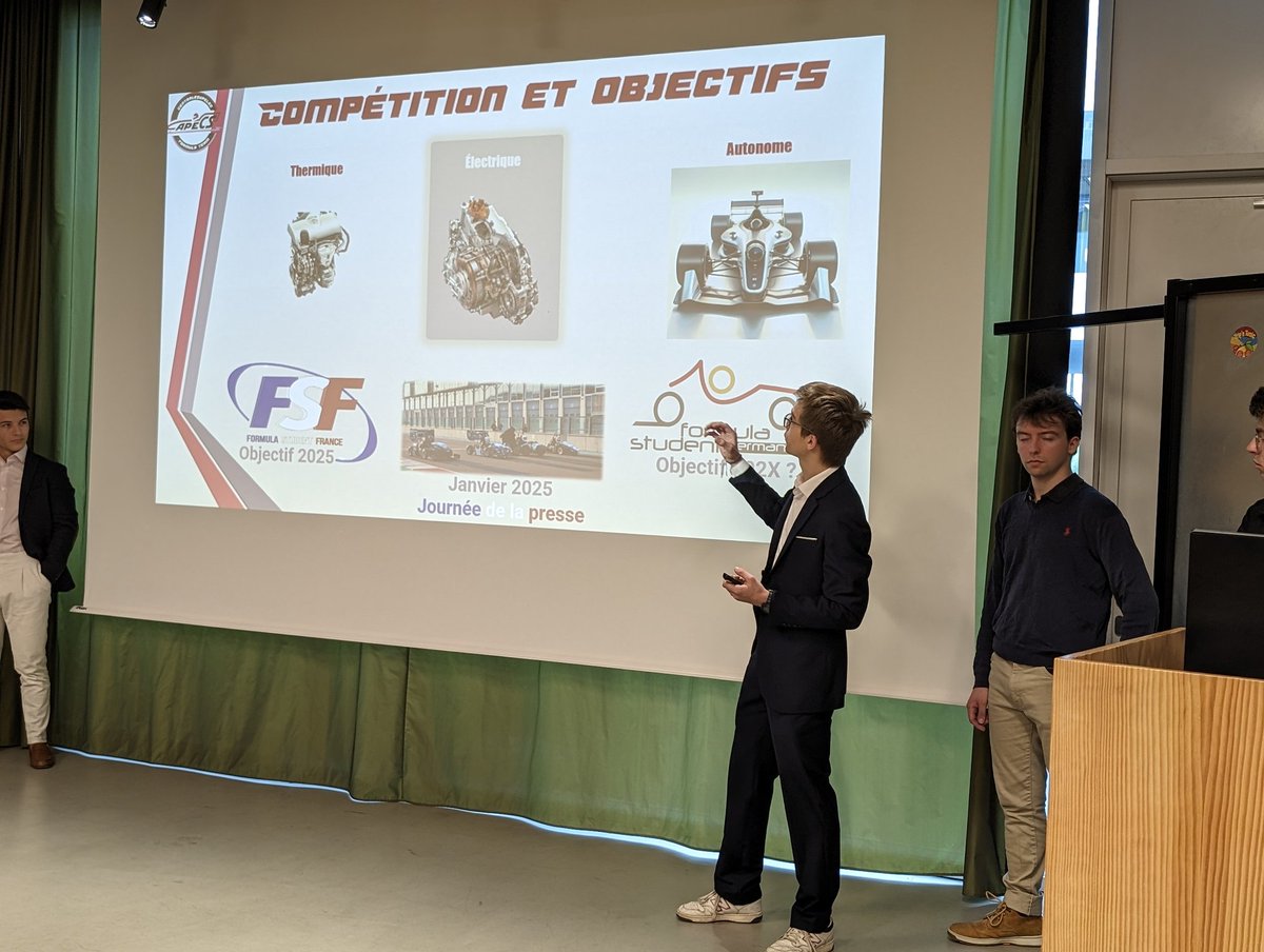 deRLacerda's tweet photo. Aujourd'hui, les élèves 1A du pôle projet véhicule intelligent de @centralesupelec présentent leurs prototypes ! À l'honneur : Horus (@Dassault_OnAir UAV Challenge), Sirius (fusée supersonique), APECS (Formula E) et la @NXP Cup. Bravo pour ces projets ambitieux et innovants !! https://t.co/COuOLvwP32