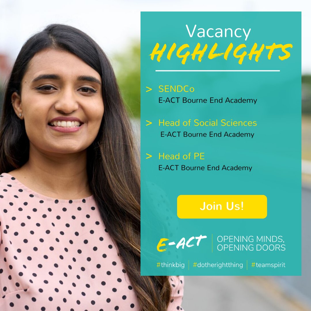 We're hiring! Join our passionate team as our SENDCo. 

If you're dedicated to inclusion, we want you! Bring your expertise, compassion, and commitment to make a lasting impact. #SENDCo #EducationJobs #InclusionMatters #CareerOpportunity

eact.face-ed.co.uk/vacancies?filt…