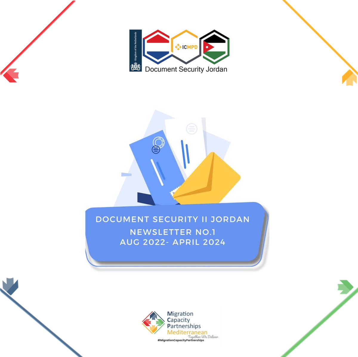 We’re thrilled to share the 1st edition of our #Document_Security_Project newsletter, funded by the Kingdom of the Netherlands, and implemented by ICMPD to support the Jordanian Borders Security Agencies.

📄Read the newsletter in English using this link: shorturl.at/6O9WI