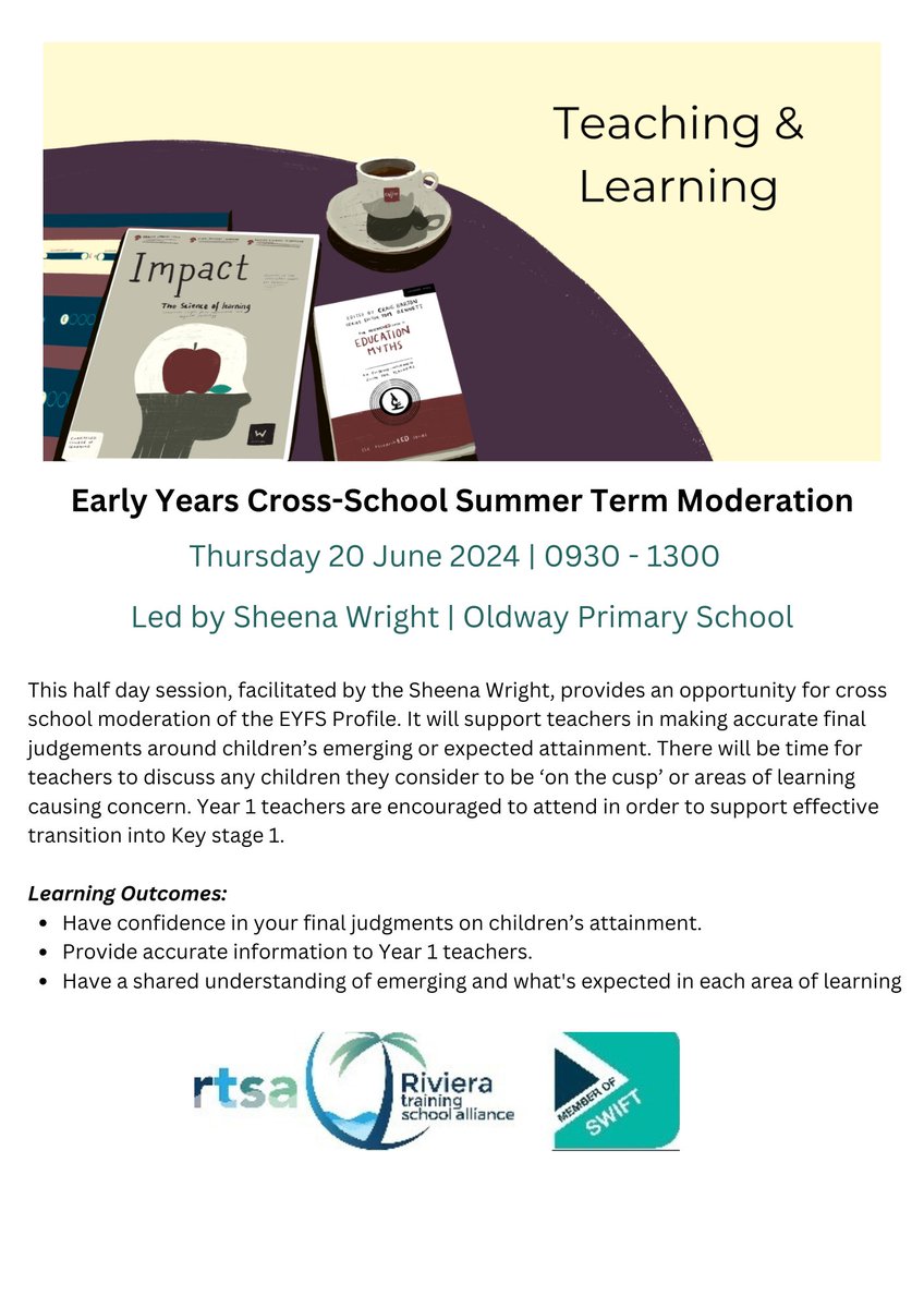 #professionaldevelopment #teachertwitter #primaryschool #TEACHers #writingmoderation #EYFS Bookings close shortly! Don't miss the last Early Years Cross-School Writing for this academic year!
📎eventbrite.com/e/657608624097…