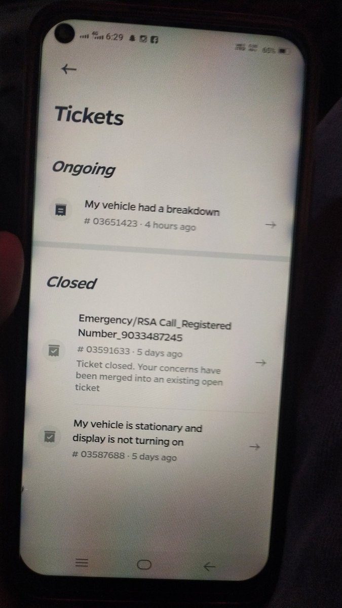 Ankit_Kaptan's tweet photo. @OlaElectric @ola_supports @Olacabs @jagograhakjago 
MY ola is break down 5 days ago.. I generated ticket but no one can Respond me. No one can call me. No one can  come to check my ola..   but ticket seen to closed. How is this possible ???  Why ?? https://t.co/L8pZKwDz4j
