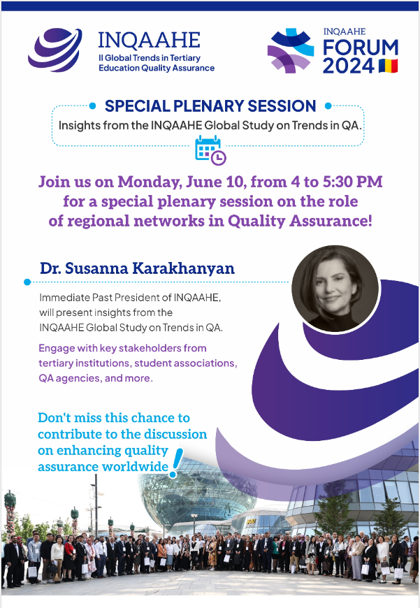 inqaahe's tweet photo. 🕗 Join our Special Plenary Session on Insights from the INQAAHE Global Study on Trends in QA. 

This session is intended for regional networks and open to all participants! Join remotely: https://t.co/13fNYxjFxX https://t.co/pXLjlVAquy