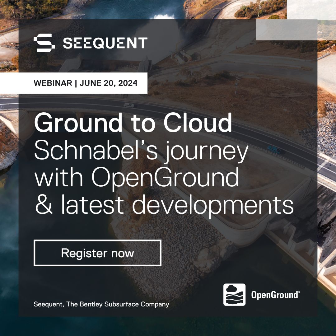 Seequentglobal's tweet image. Join us on June 20th for the Ground to Cloud webinar series and learn how Schnabel Engineering is maximising the OpenGround platform’s modern features. Register now to save your seat! 
lnkd.in/eA5YyM-E
#OpenGround #Webinar #GeotechnicalDataManagement