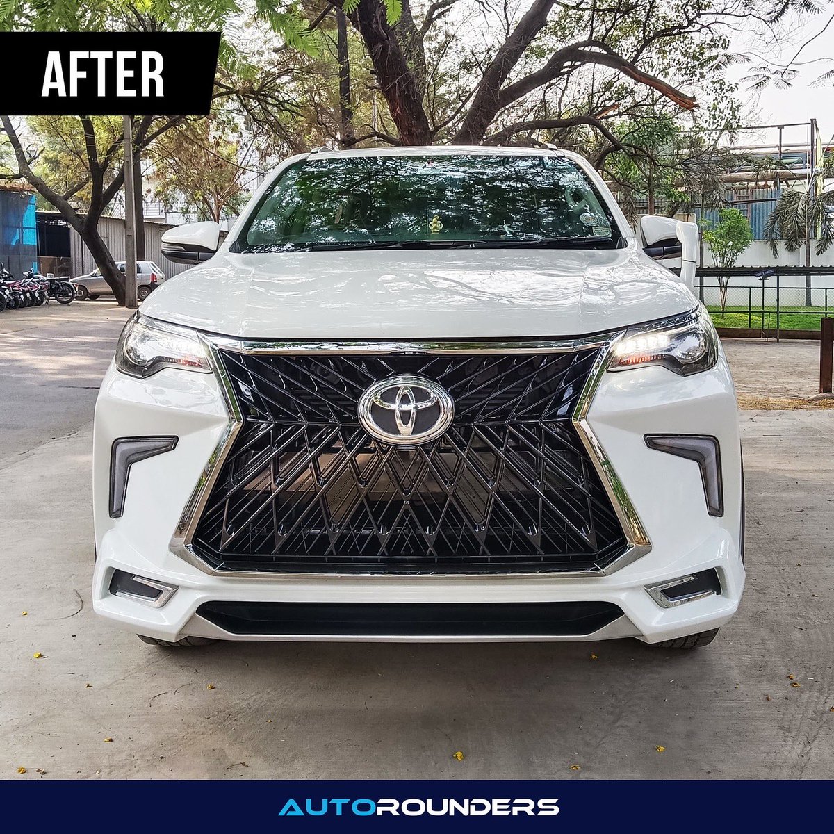 Autorounders's tweet photo. Autorounders Hyderabad upgrade this Fortuner with our Lexus Kit😎

#Autorounders #Fortuner #LexusKit #CarModification #CarPaint #PaintJob #CustomizedInterior #InteriorCustomization #CarCustomization #Mumbai #Pune #Hyderabad #Thane #ThaneGBRoad https://t.co/sKBX3p6qHV