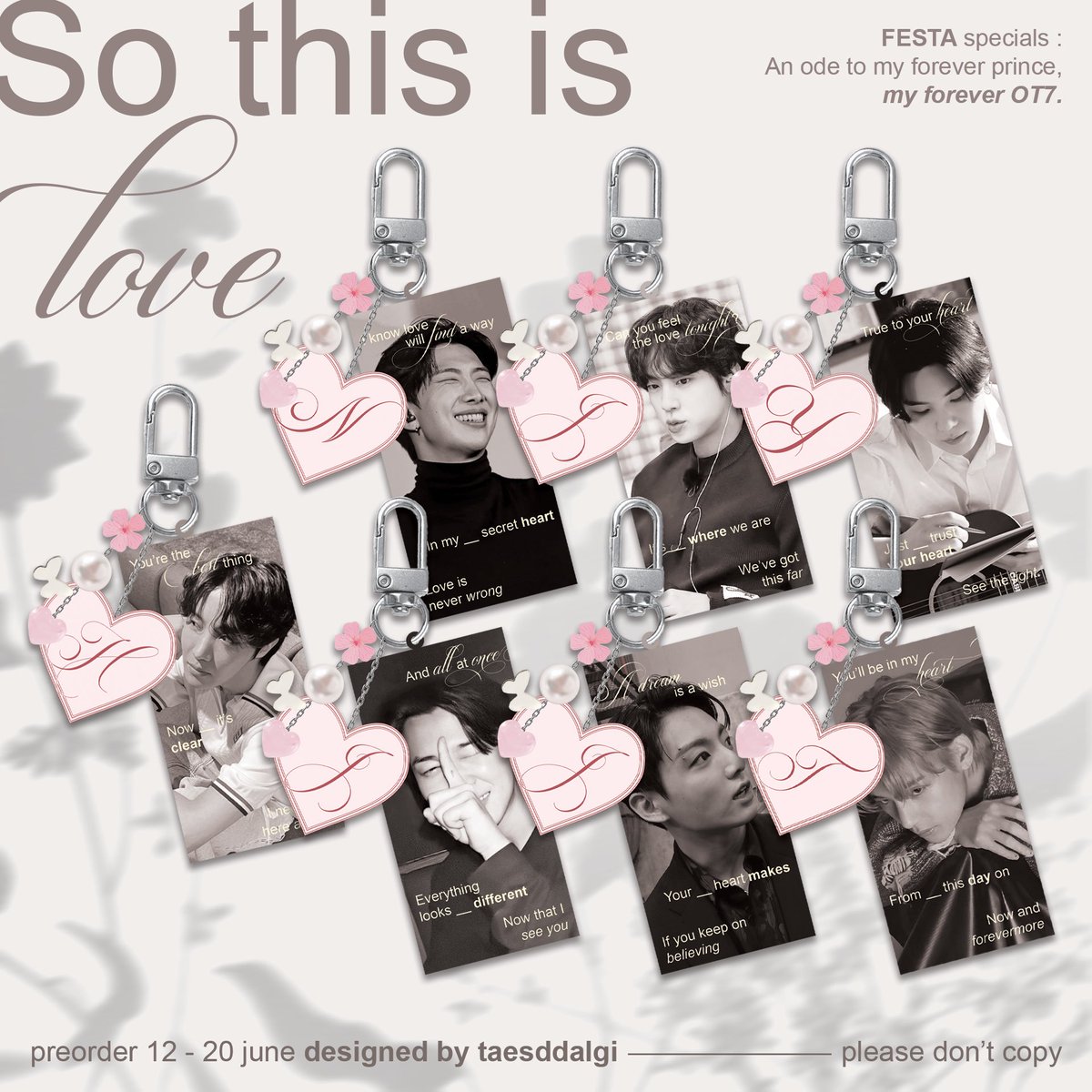 taesddalgi's tweet photo. help rt please 💓

interest check! 🦢✨ hellooOow guys, aku mau open PO keychain bts ot7 ini tanggal 12 besok <3 kali ini coquette themed + ada mainan beadsnya… ada… yang mau… ditag… nggak… ya ???

yang mau ditag pas aku open po boleh tlg rep, like, atau rt yah! maacie ⭐️ https://t.co/2tPs8v3OFF