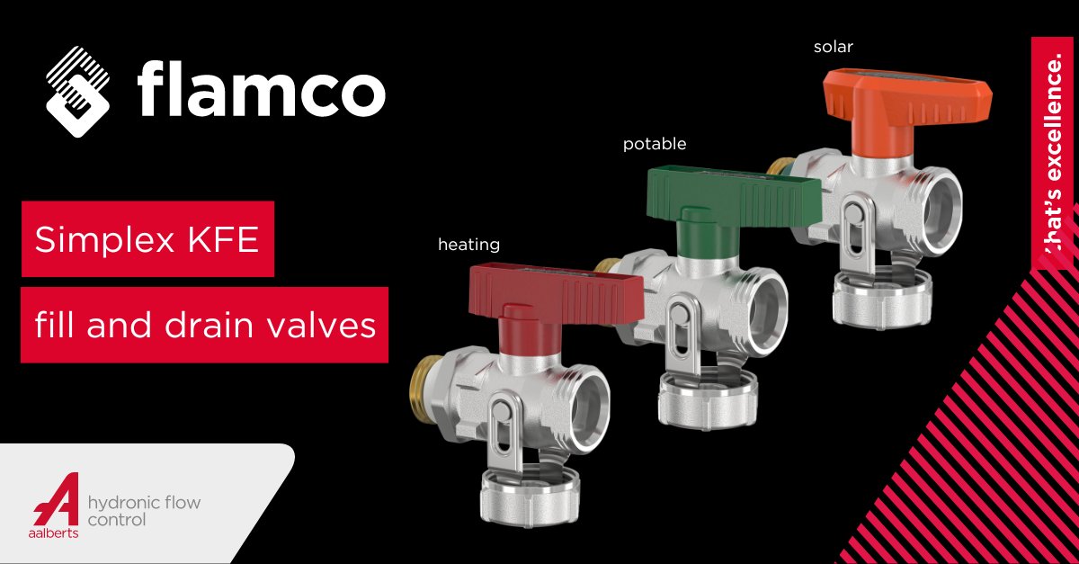 Aalberts hydronic flow control UK & Ireland (@flamcouk) on Twitter photo The best fill & drain valves - Simplex KFE for heating, drinking water and
for solar energy!
Learn about our solutions: flamco.aalberts-hfc.com/uk-en/pageid/l…
Download catalogue: flamco.aalberts-hfc.com/media/files/do…
#Flamco_KFE #Aalberts #Flamco #hydronicflowcontrol #installer #engineer #Comap #HVAC The best fill & drain valves - Simplex KFE for heating, drinking water and
for solar energy!
Learn about our solutions: flamco.aalberts-hfc.com/uk-en/pageid/l…
Download catalogue: flamco.aalberts-hfc.com/media/files/do…
#Flamco_KFE #Aalberts #Flamco #hydronicflowcontrol #installer #engineer #Comap #HVAC