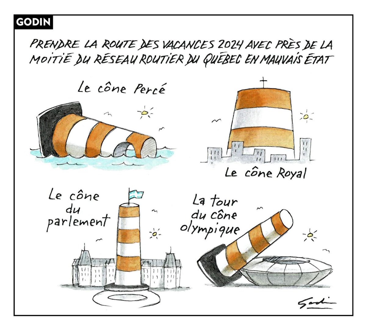 LeDevoir's tweet photo. Le regard de notre caricaturiste Godin sur l'actualité du jour
#caricature #travaux #conesoranges #mtl #quebec
https://t.co/PdGnuY5sPa https://t.co/qwiwaeOXDd